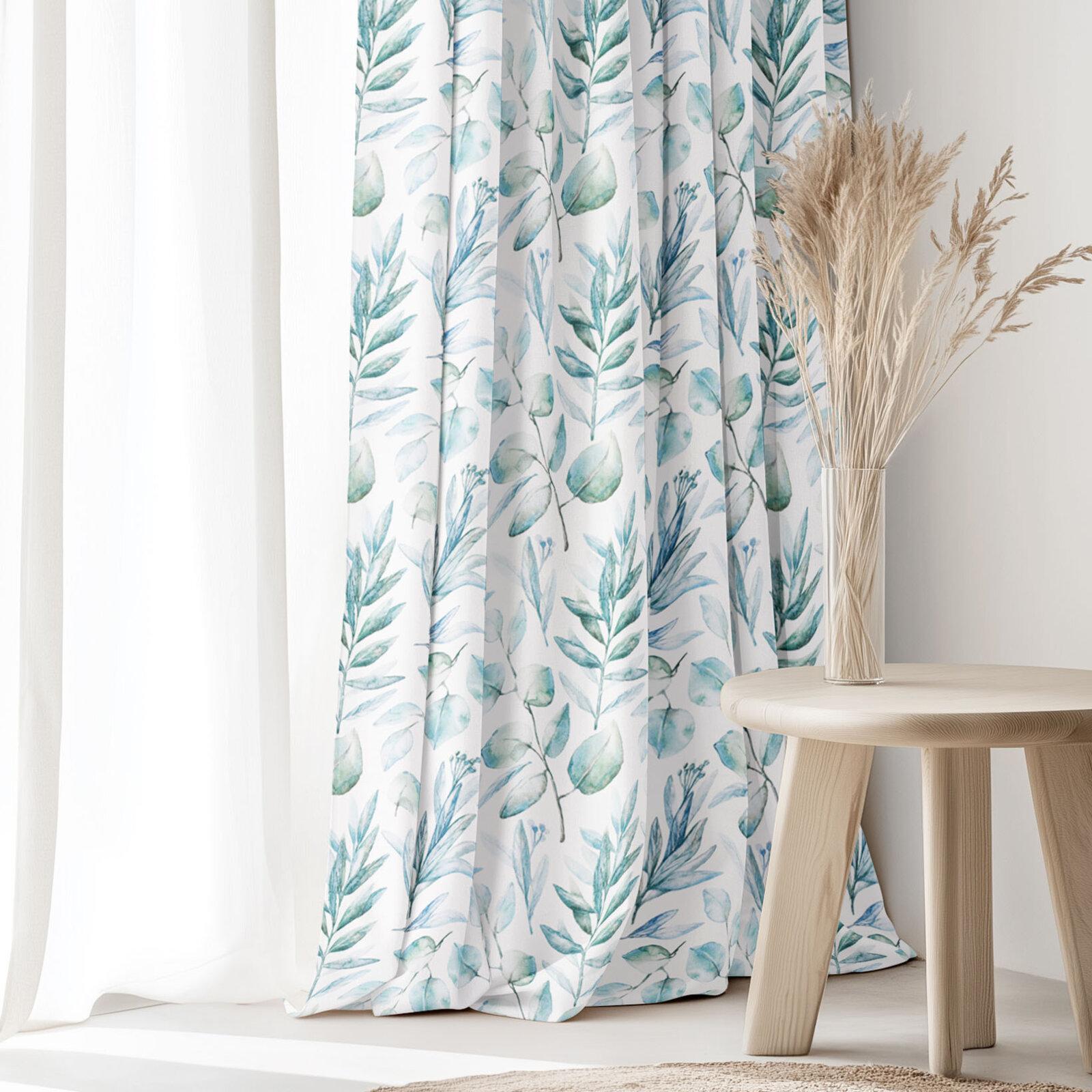 Vorhang aus Baumwolle Deluxe - aquarelle Blätter