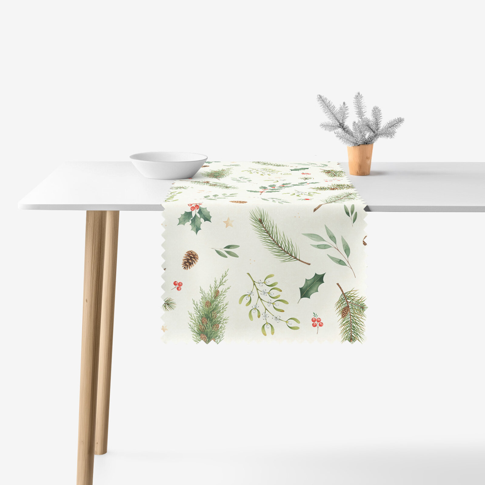 Weihnachtlicher Teflon-Tischläufer - Winterzweige