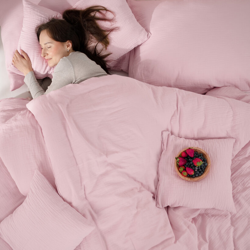 Musselin-Bettwäsche – pastellrosa