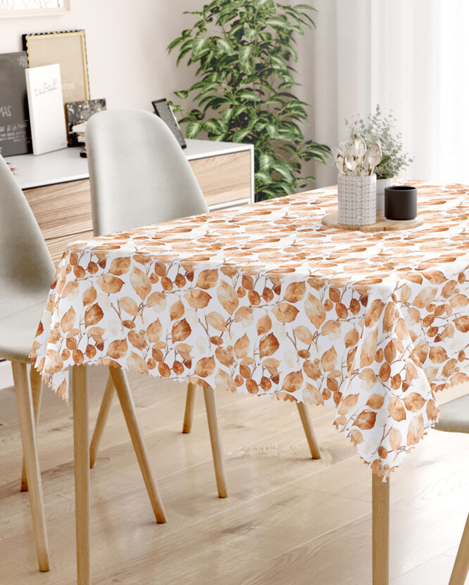 Eckige Tischdecke Teflon - Blattabdrücke