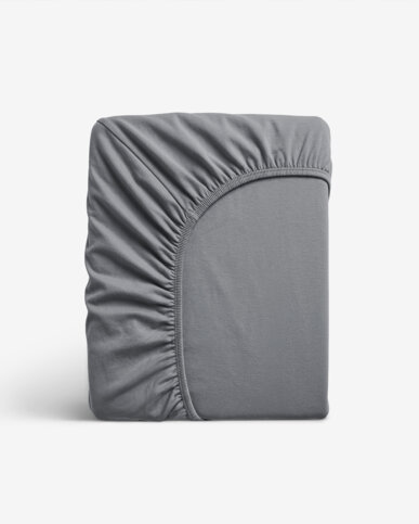 Elastisches Jersey-Spannbettlaken - dunkel grau