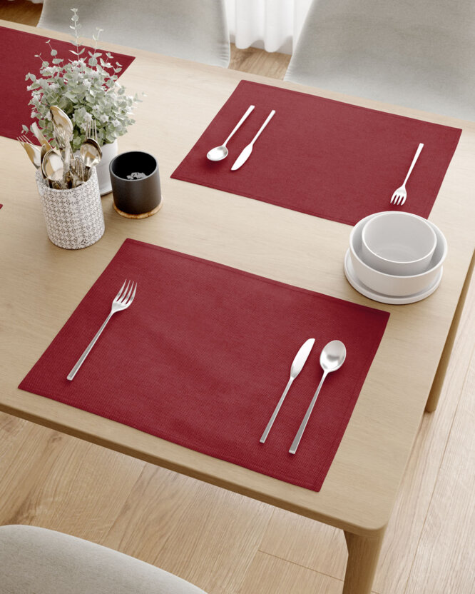 Weihnachtliches Tischset Malaga - dunkel rot - Set 2 Stück