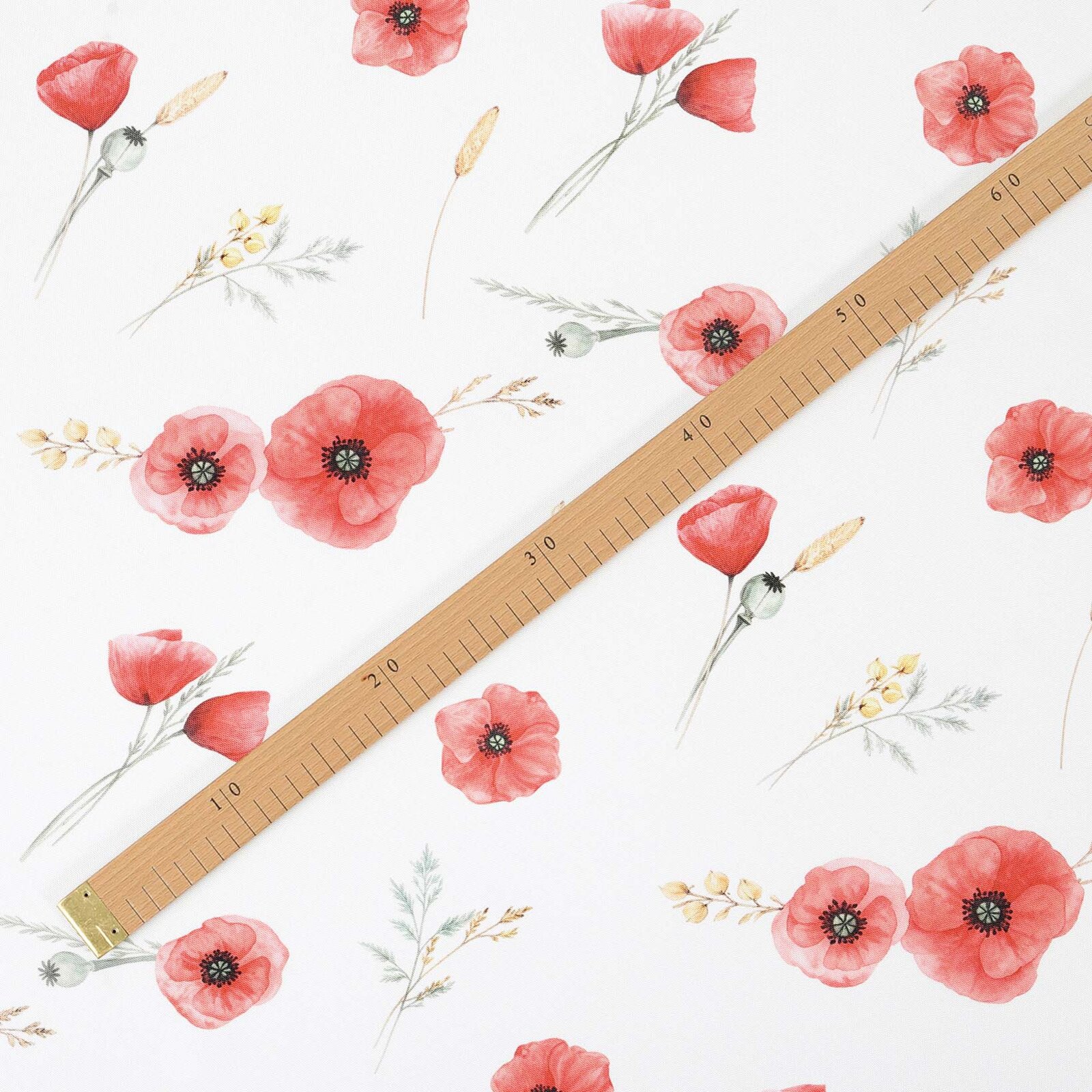 Teflonstoff für Tischdecken - Mohnblumen