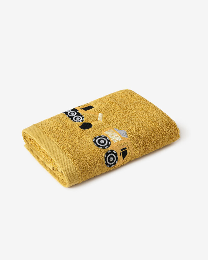 Kinder-Frottierhandtuch - Bagger in Senf