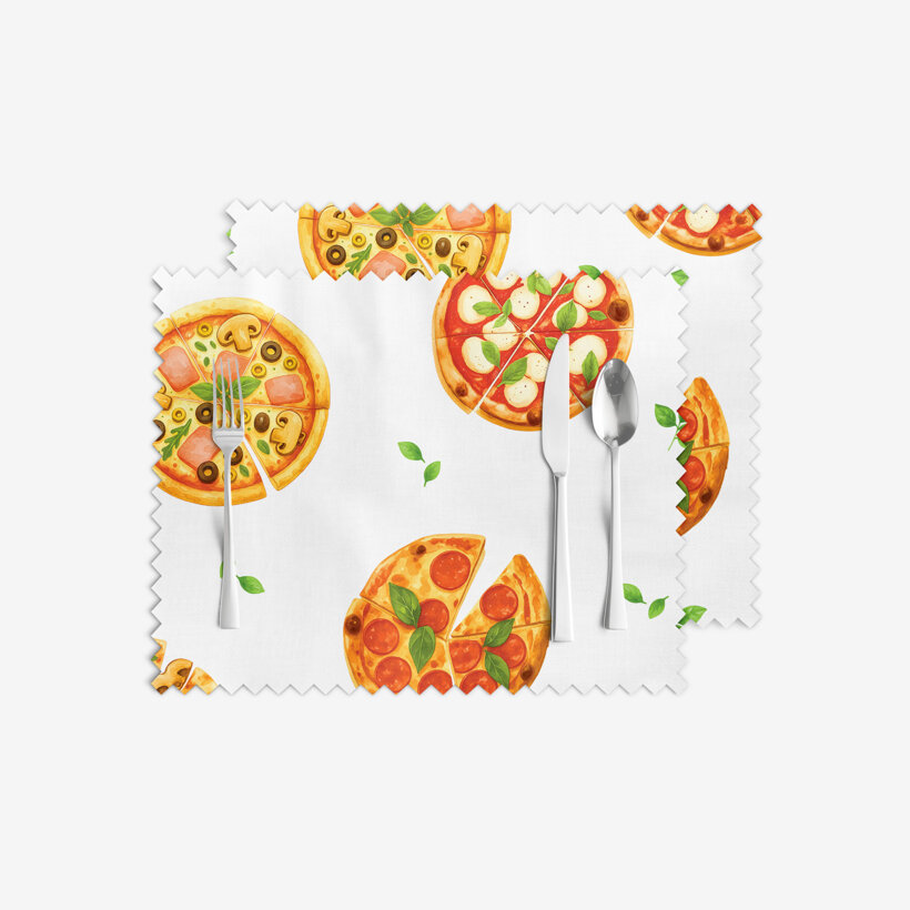 Tischset Teflon - köstliche Pizza - 2 Stück