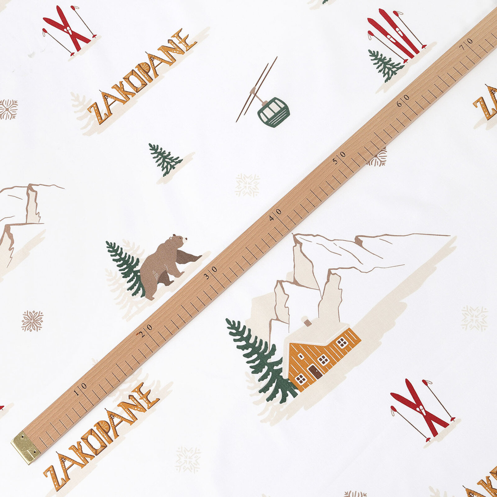 Weihnachtlicher Baumwollstoff - Zakopane