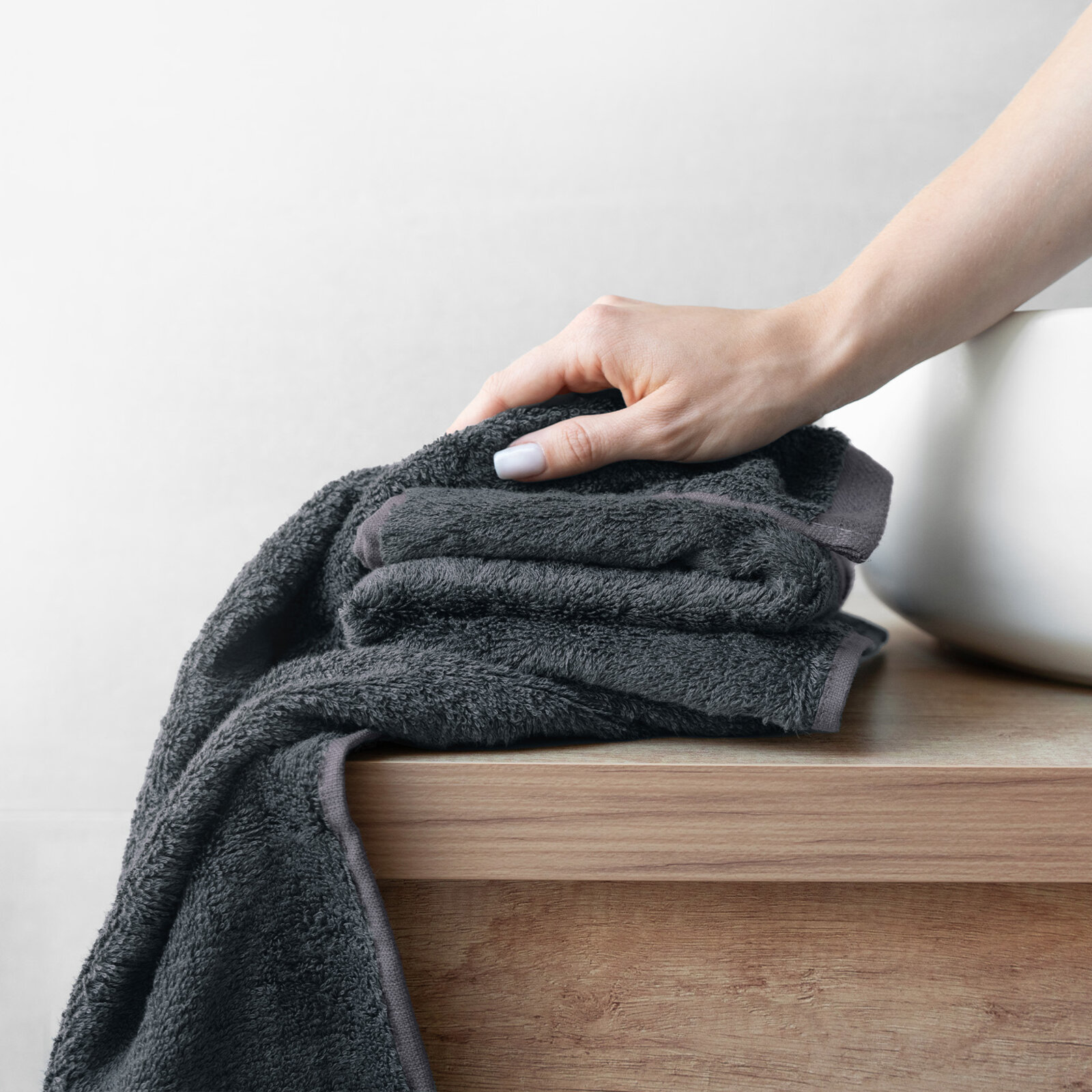 Bambus-Handtuch/Badetuch - anthrazit