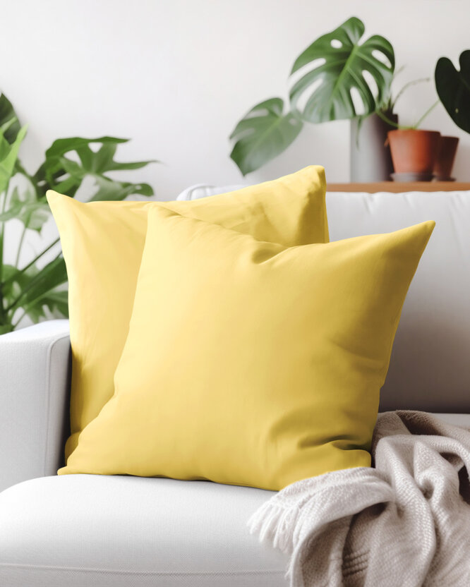Kissenbezug aus Baumwolle - gelb