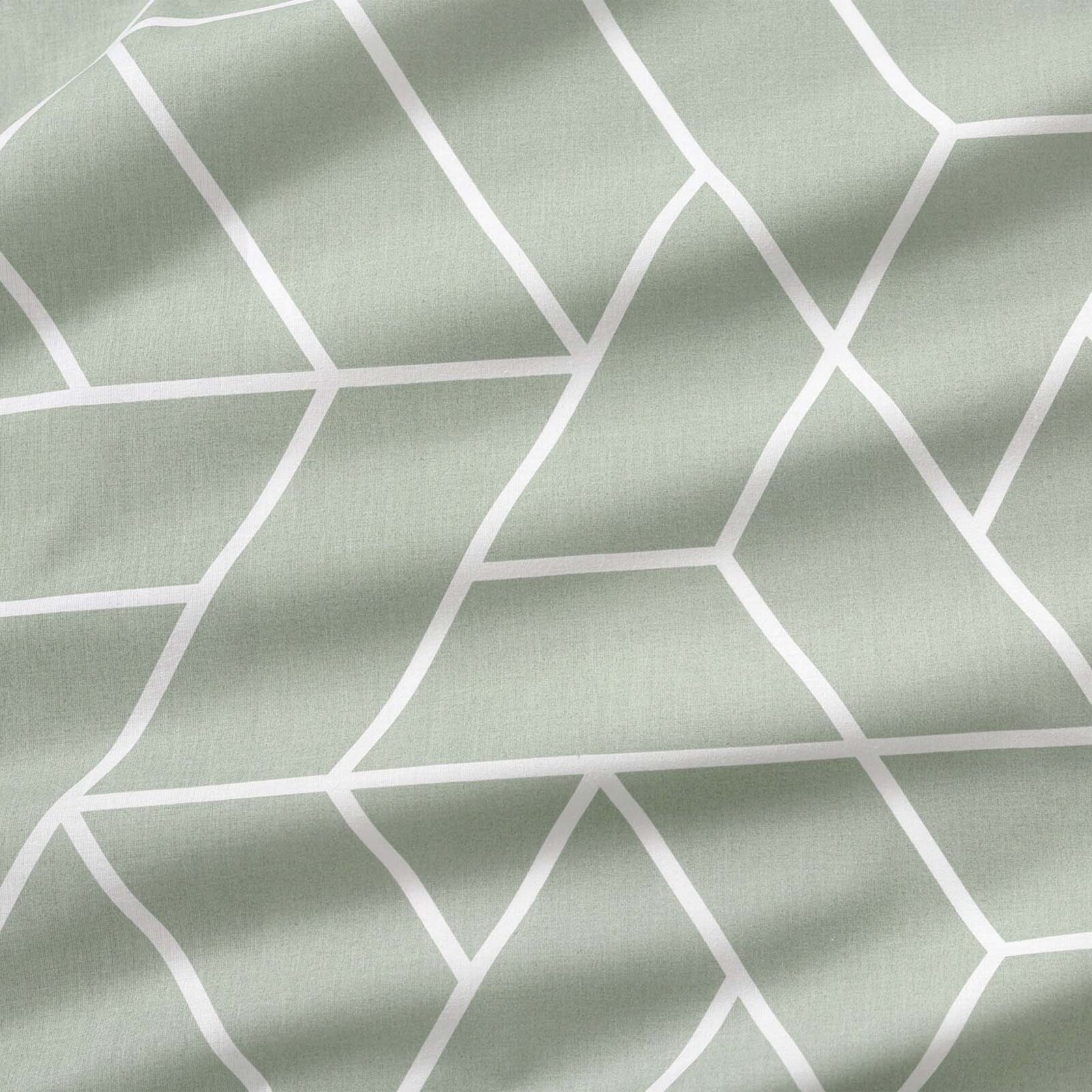 Baumwollstoff - Mosaik auf Salbeigrün