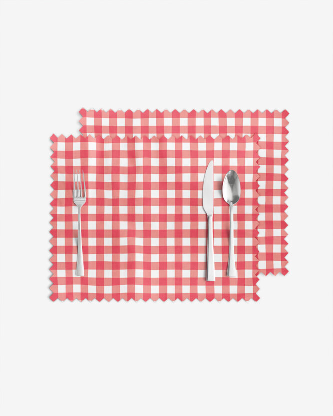 Tischset Teflon - rote Würfel - 2 Stück