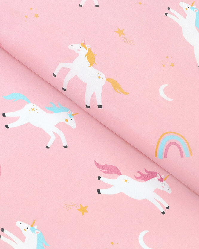 Baumwollstoff - Lustige Einhörner