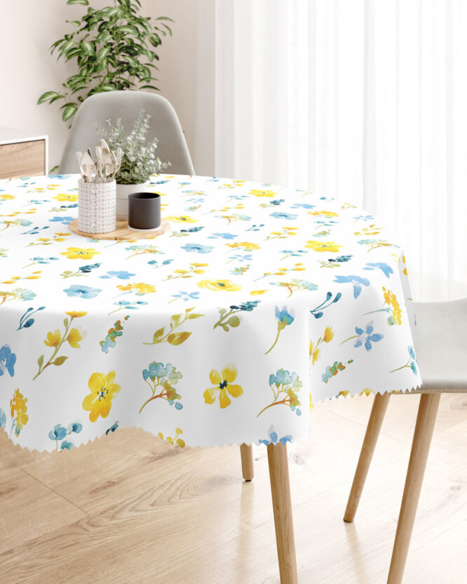 Runde Tischdecke Teflon - frische Wiese