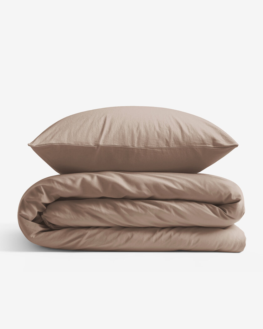 Bettwäsche aus Baumwolle - kaffeebraun