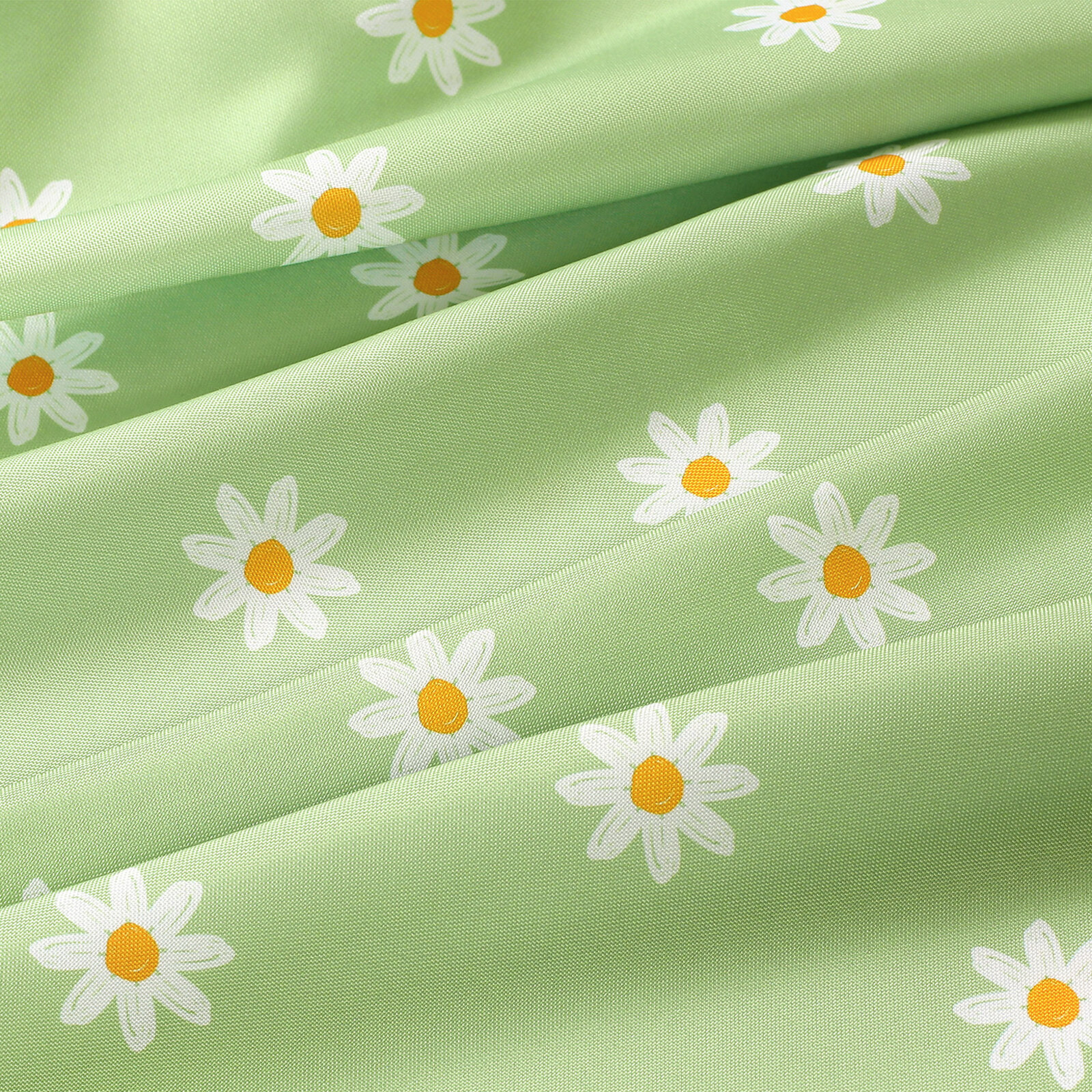 Eckige Tischdecke Teflon - Margeriten auf Grün
