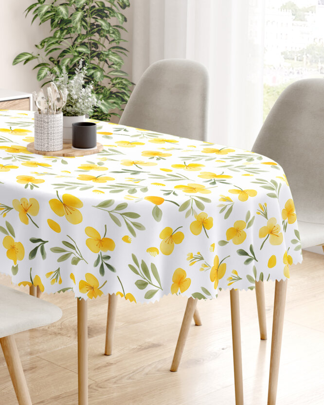 Ovale Tischdecke Teflon - Nachtkerze