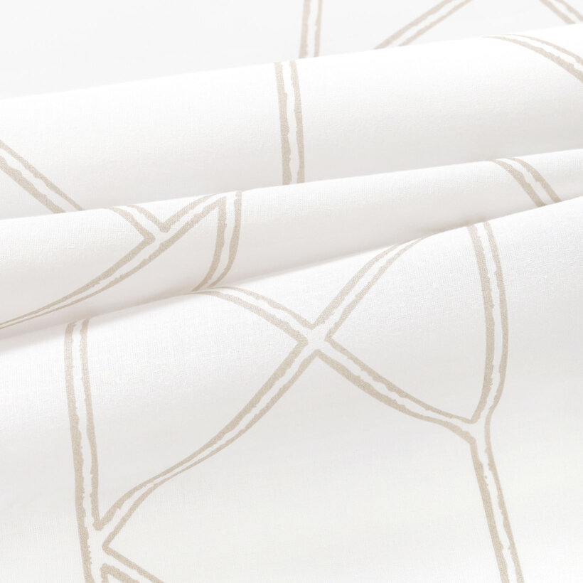 Baumwollstoff - Geometrische Linien auf Weiß