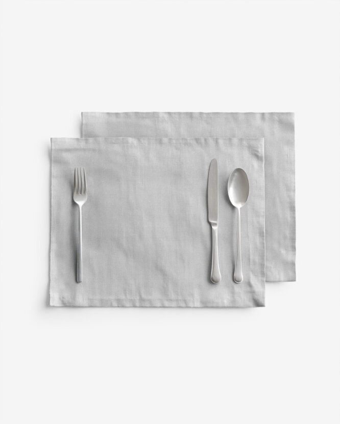 Tischset aus Leinenmischung - grau - 2 Stück Set