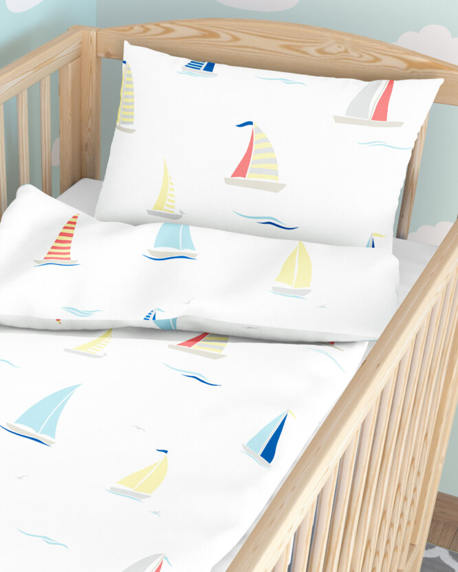 Bettwäsche für Babybetten aus Baumwolle - Segelboote