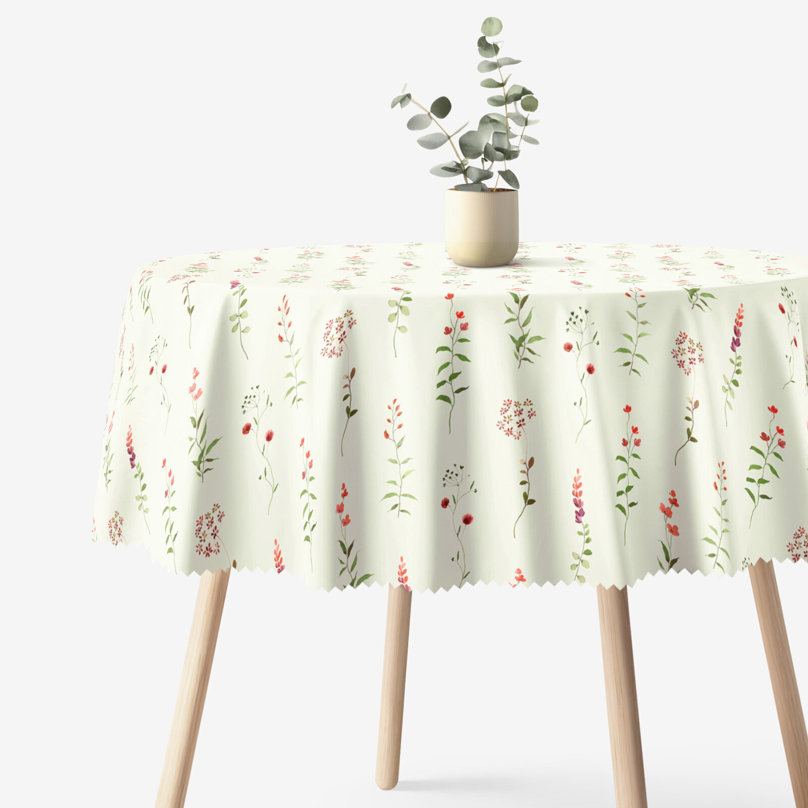 Runde Tischdecke Teflon - Feldblumen
