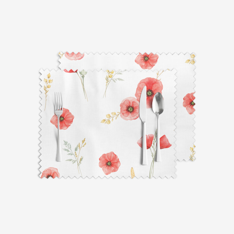Teflon-Tischset - Mohnblumen - 2 Stück