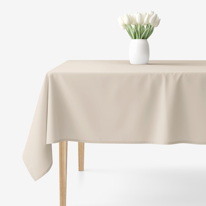 Eckige Tischdecke 100% Baumwolle - latte