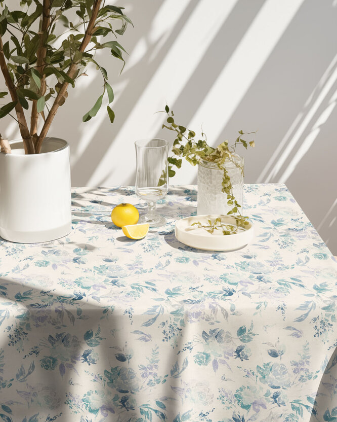 Eckige Tischdecke Valencia - Pflanzenabdrücke