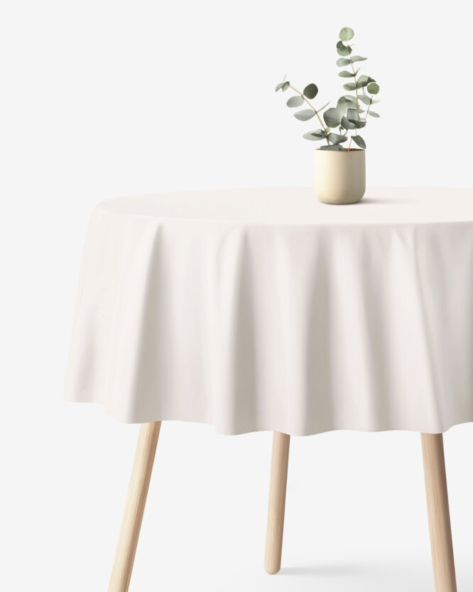 Runde Tischdecke 100% Baumwolle - elfenbein