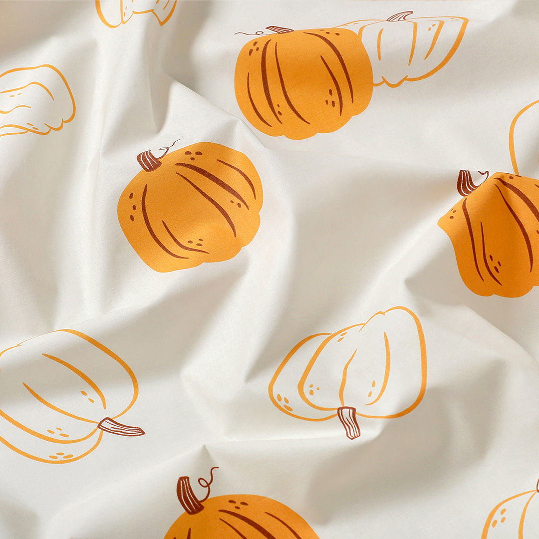 Spannbetttuch aus Baumwolle für Babybetten - Herbstkürbis