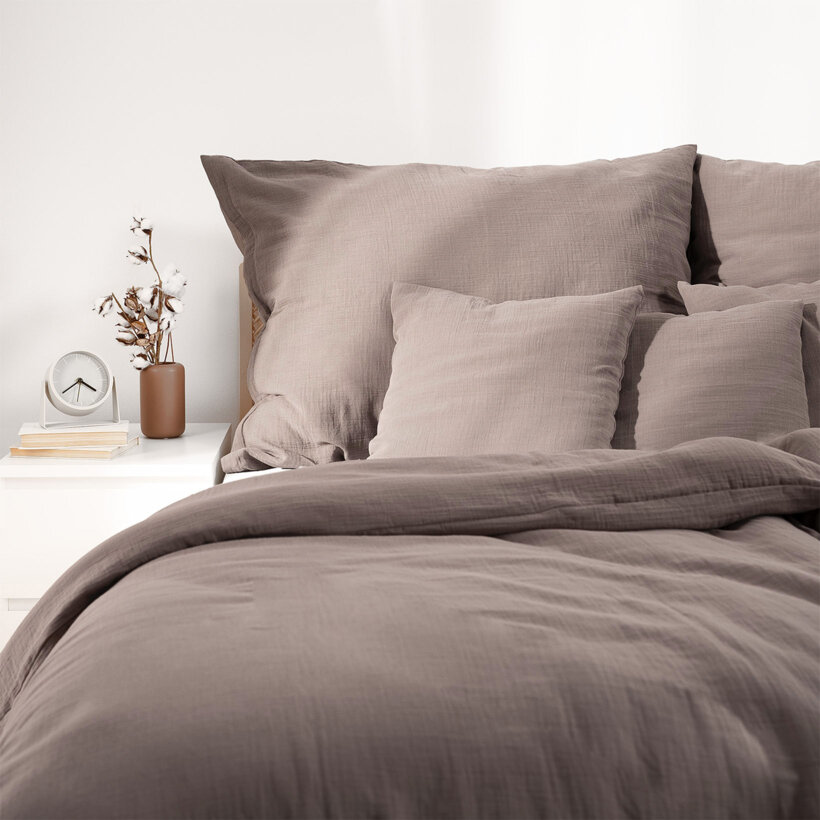 Musselin-Bettwäsche – kaffeebraun