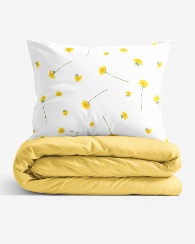 Bettwäsche aus Baumwolle Duo - Löwenzahn mit gelb