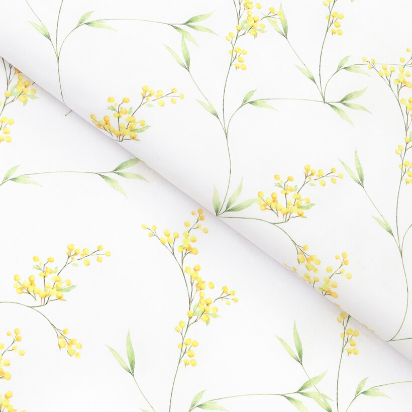 Teflonstoff für Tischdecken - Mimosenblüten