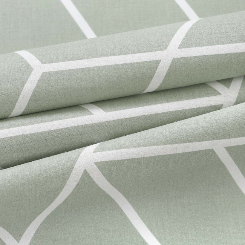 Baumwollstoff - Mosaik auf Salbeigrün