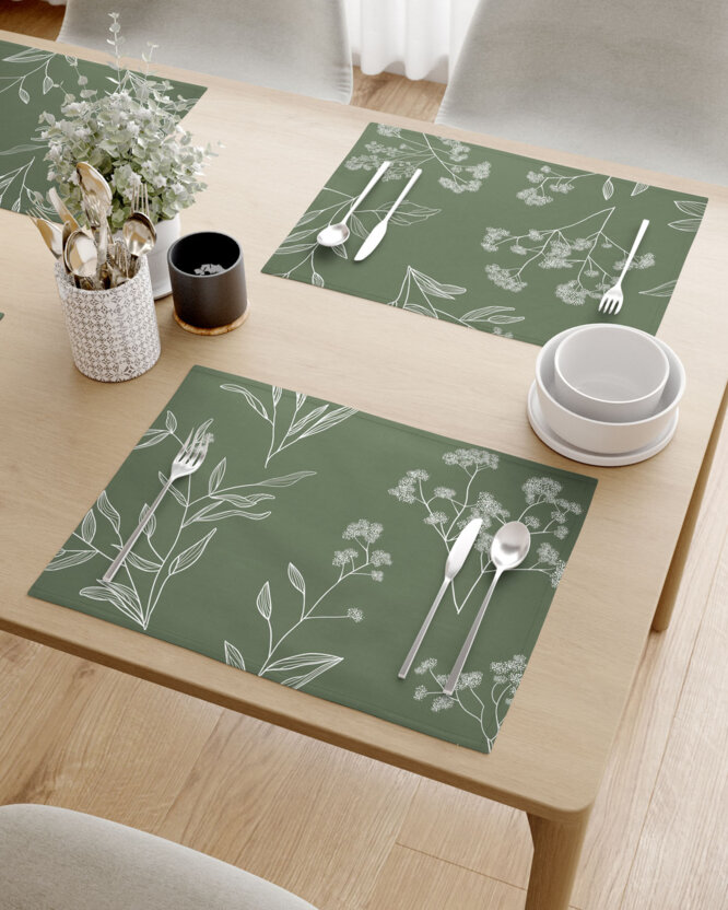 Tischset 100% Baumwolle - Kräuterblätter - 2 Stück