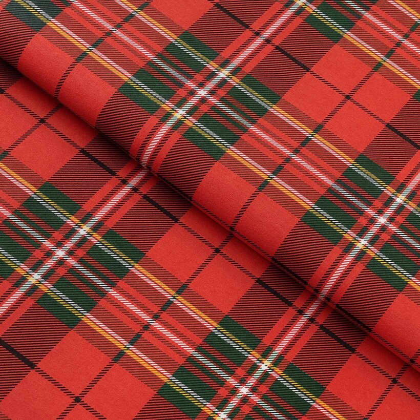 Weihnachtlicher Flanellstoff - rotes Karo