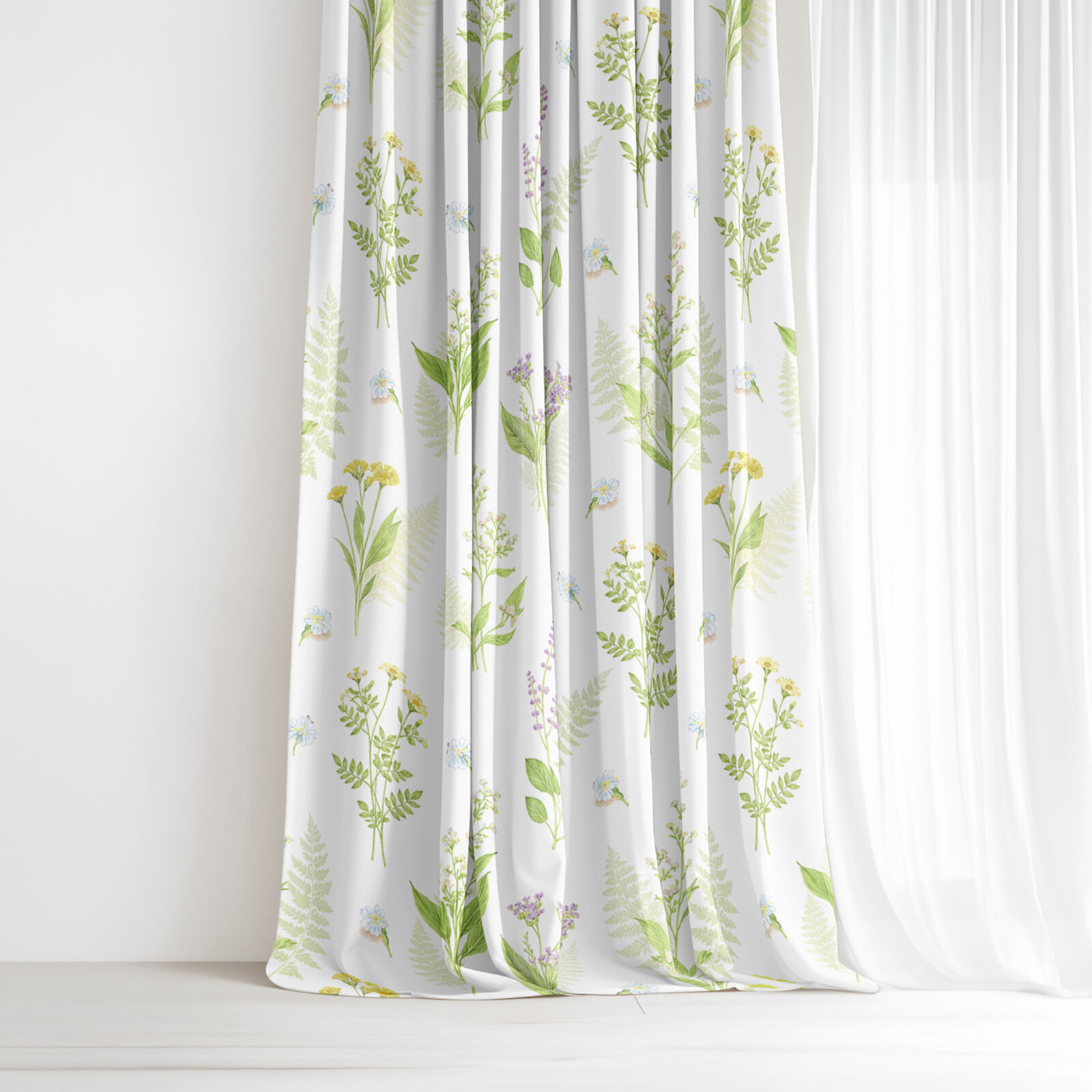 Dekorativer Vorhang – Waldblumen