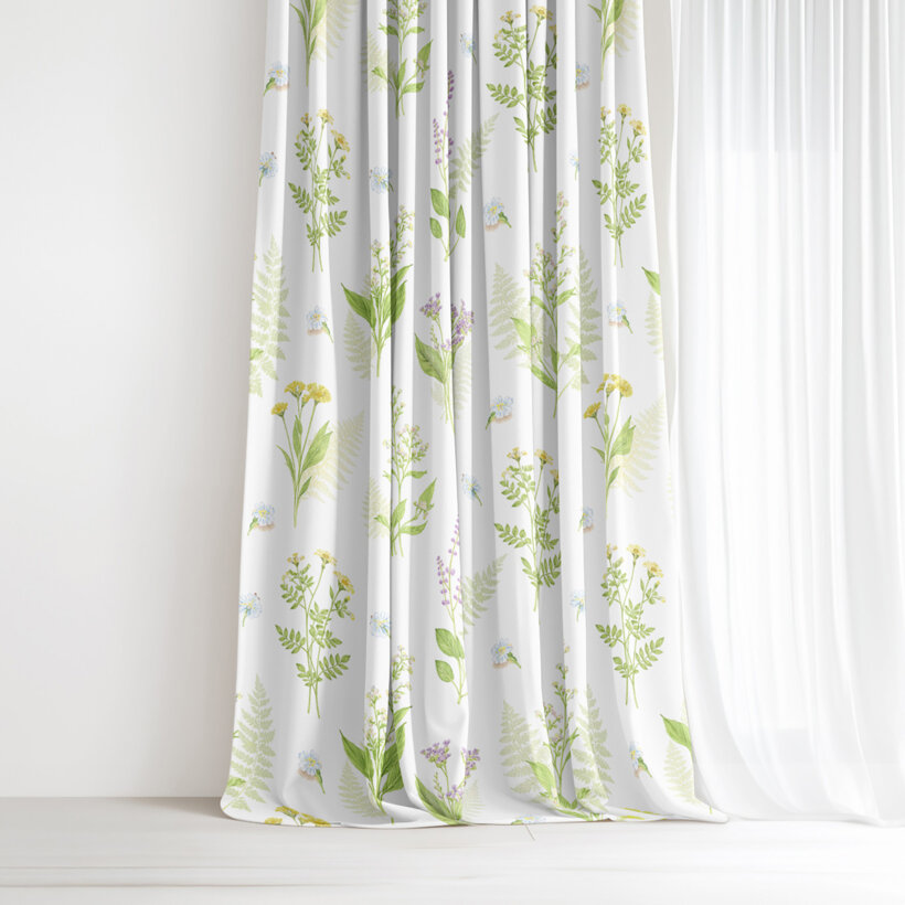 Dekorativer Vorhang – Waldblumen