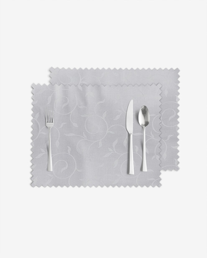 Festliches Tischset Teflon - grau mit großen Ornamenten - 2 Stück