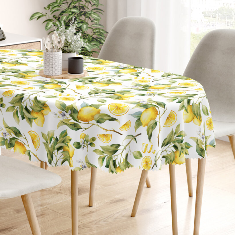 Ovale Tischdecke Teflon - Zitronen