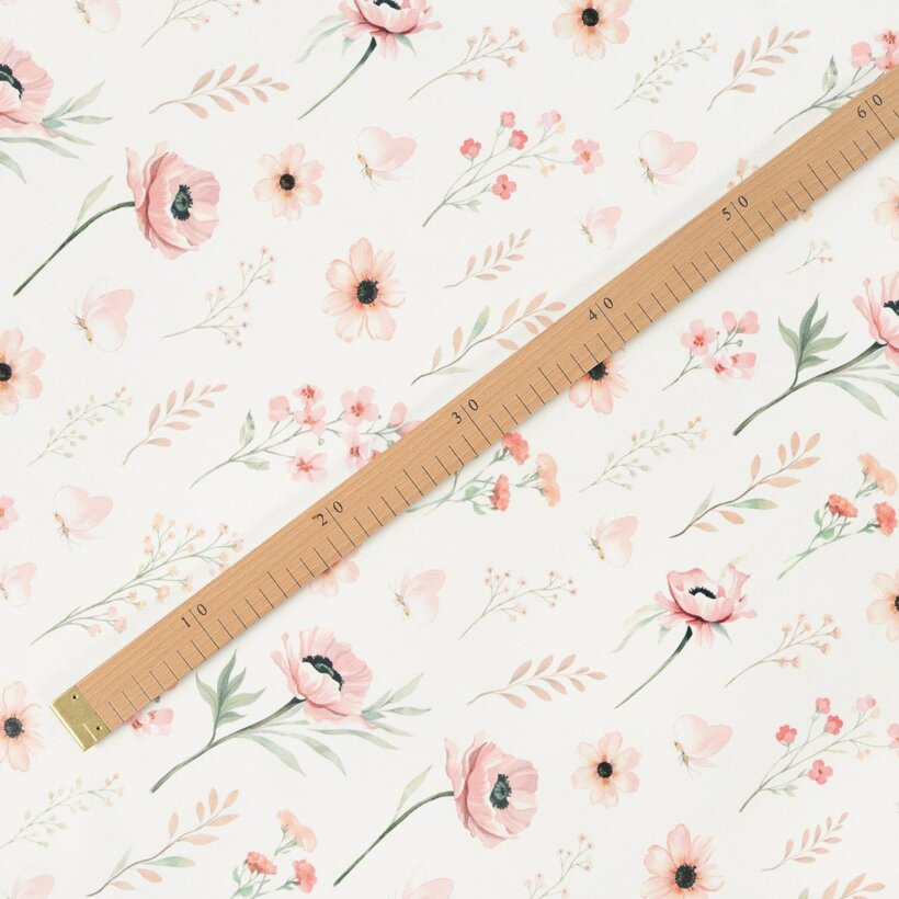 Teflonstoff für Tischdecken - Rosa Blümchen