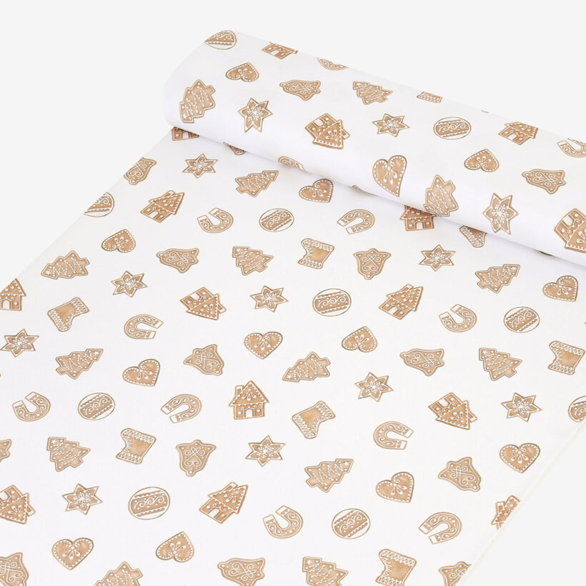 Weihnachtlicher Teflonstoff für Tischdecken – Lebkuchen