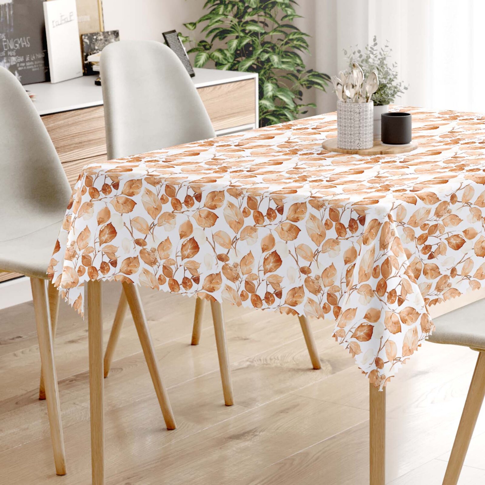 Eckige Tischdecke Teflon - Blattabdrücke