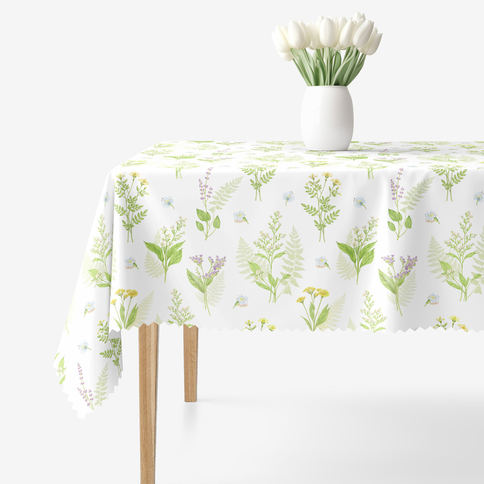 Eckige Teflon-Tischdecke - Waldblumen