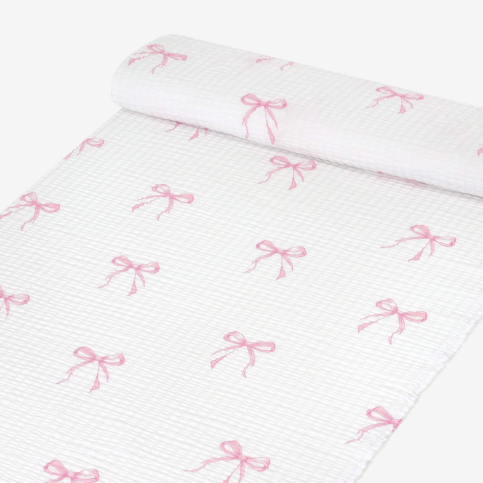 Seersucker - rosa Schleifen
