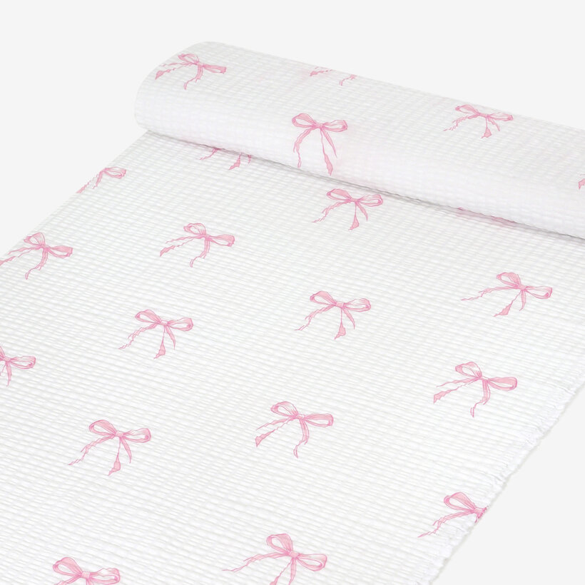 Seersucker - rosa Schleifen