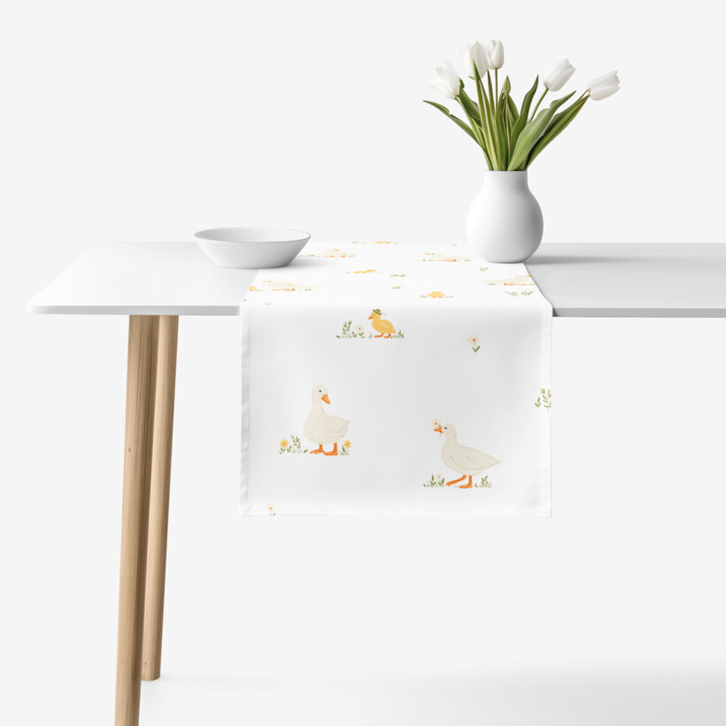 Ostern Tischläufer aus 100% Baumwolle - Enten