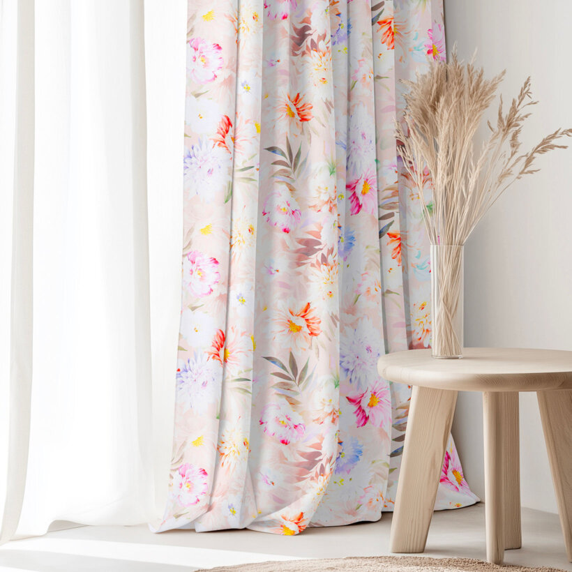 Vorhang aus Baumwolle Deluxe - wilde Blumen