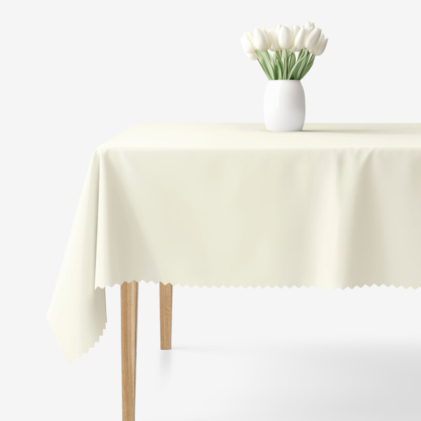 Eckige Tischdecke Teflon - creme