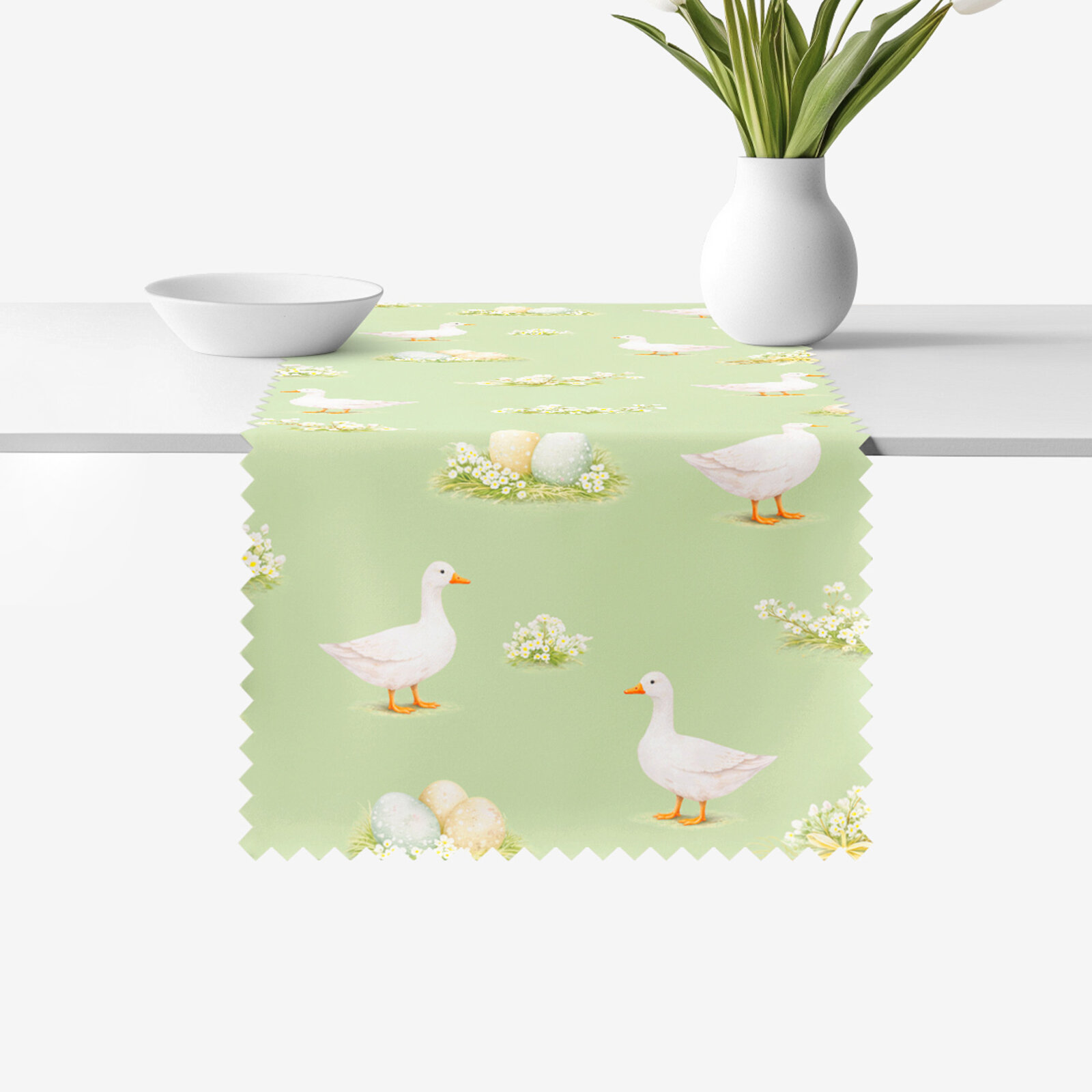 Ostern Teflon-Tischläufer - Gänse und Ostereier