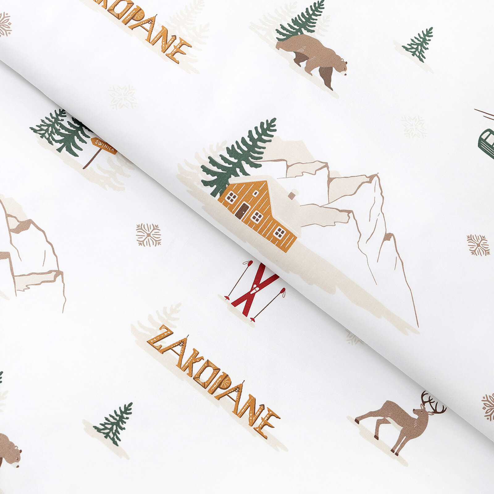 Weihnachtlicher Baumwollstoff - Zakopane