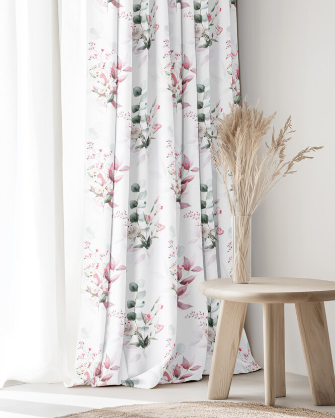 Vorhang aus Baumwolle Deluxe - zarte Rosen